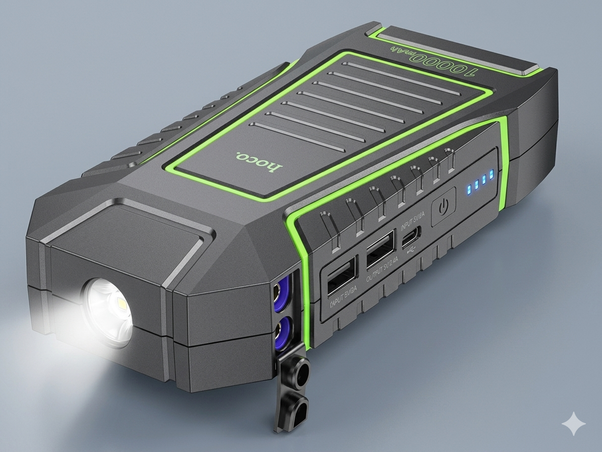 Portable Car Jump Starter — 10,000mAh Emergency Battery Booster