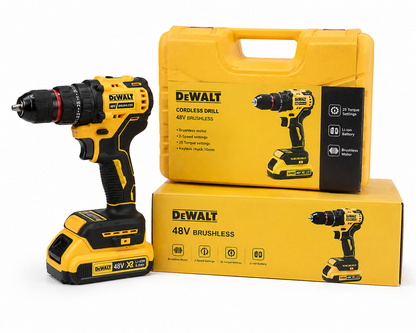 48V Cordless Hammer Drill Machine – Heavy Duty Rotary Power Full Kit Tools Set