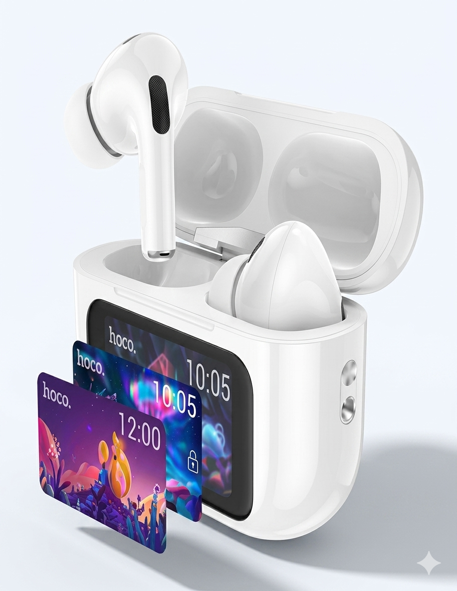 Smart Touch Screen ANC Earbuds — True Wireless Bluetooth with LED Case