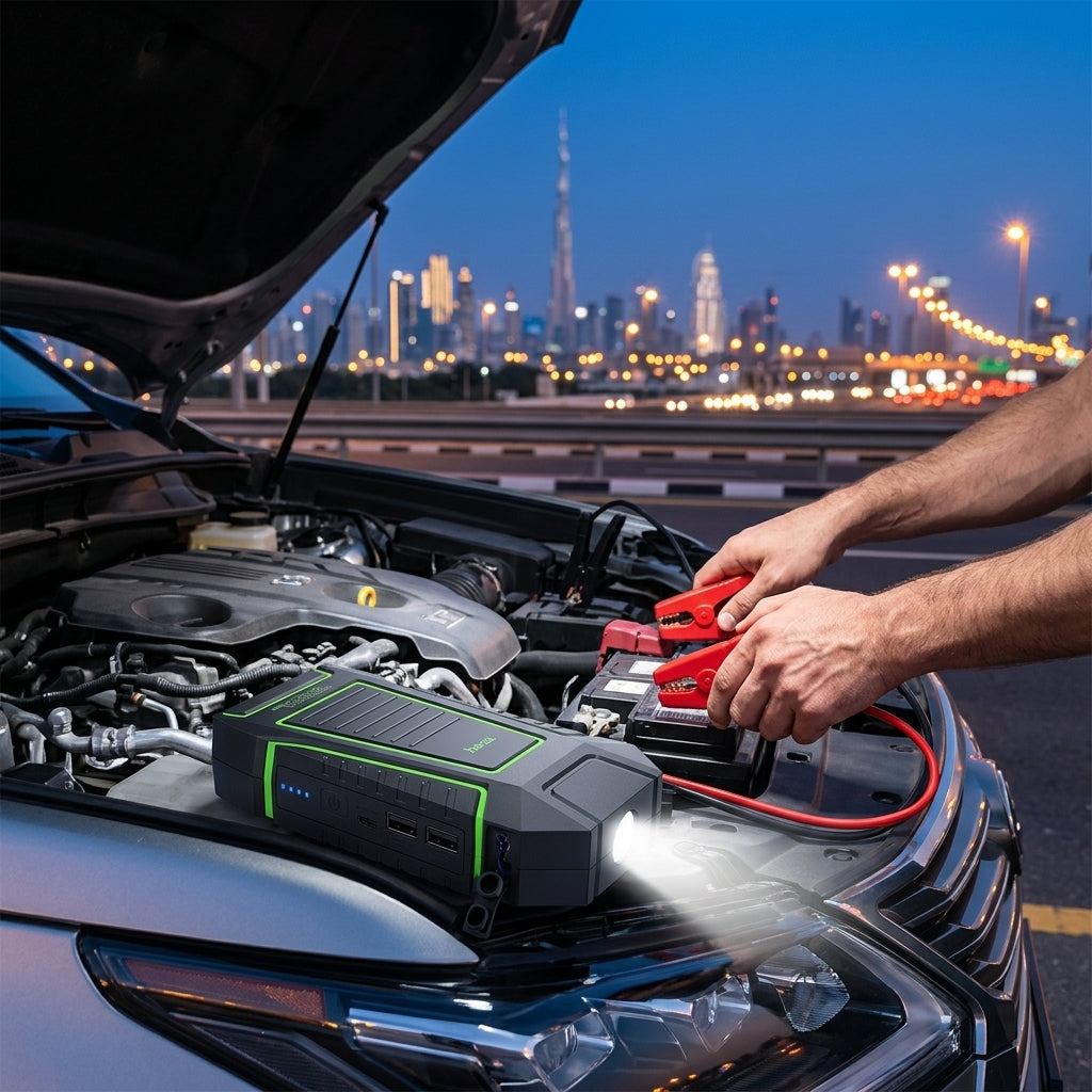 Car Emergency Kit — Jump Starter + 4-in-1 Bluetooth Inflator Bundle