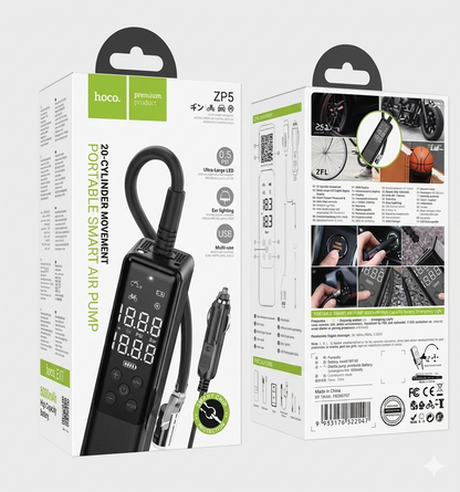 Smart Portable Air Pump — Digital Tyre Inflator with Auto-Stop